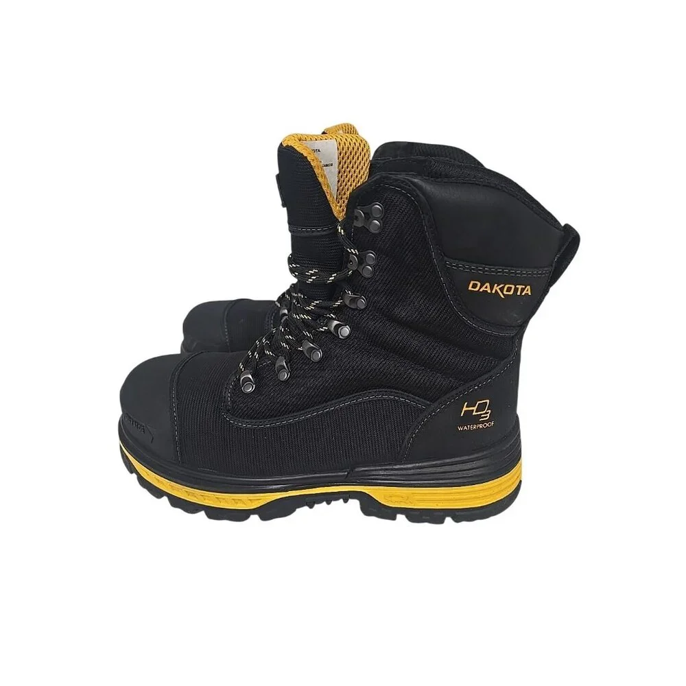 Dakota Men's Comp Toe Comp Plate 8560 Ballistic Nylon WP Work Boots Black 11M - Picture 6 of 8